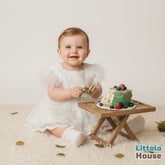 Baby Girl Sequin Ruffle Lace Romper O229 | 1Y | White