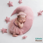 Baby Girl Net Frill Tutu Skirt with Pearl Headband O234 | NB | Light Pink