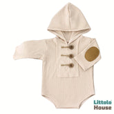 Baby Ribbed Hooded Romper O245 | 2M | Beige