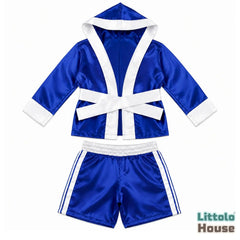 Baby Infant Boxing Robe With Shorts Outfit O268 | 1-3M | Blue