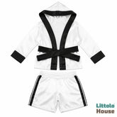 Baby Infant Boxing Robe With Shorts Outfit O268 | 1-3M | White