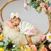 Baby Tie Dye Swaddle Wrap with Hairband SR079 | NB | Rainbow