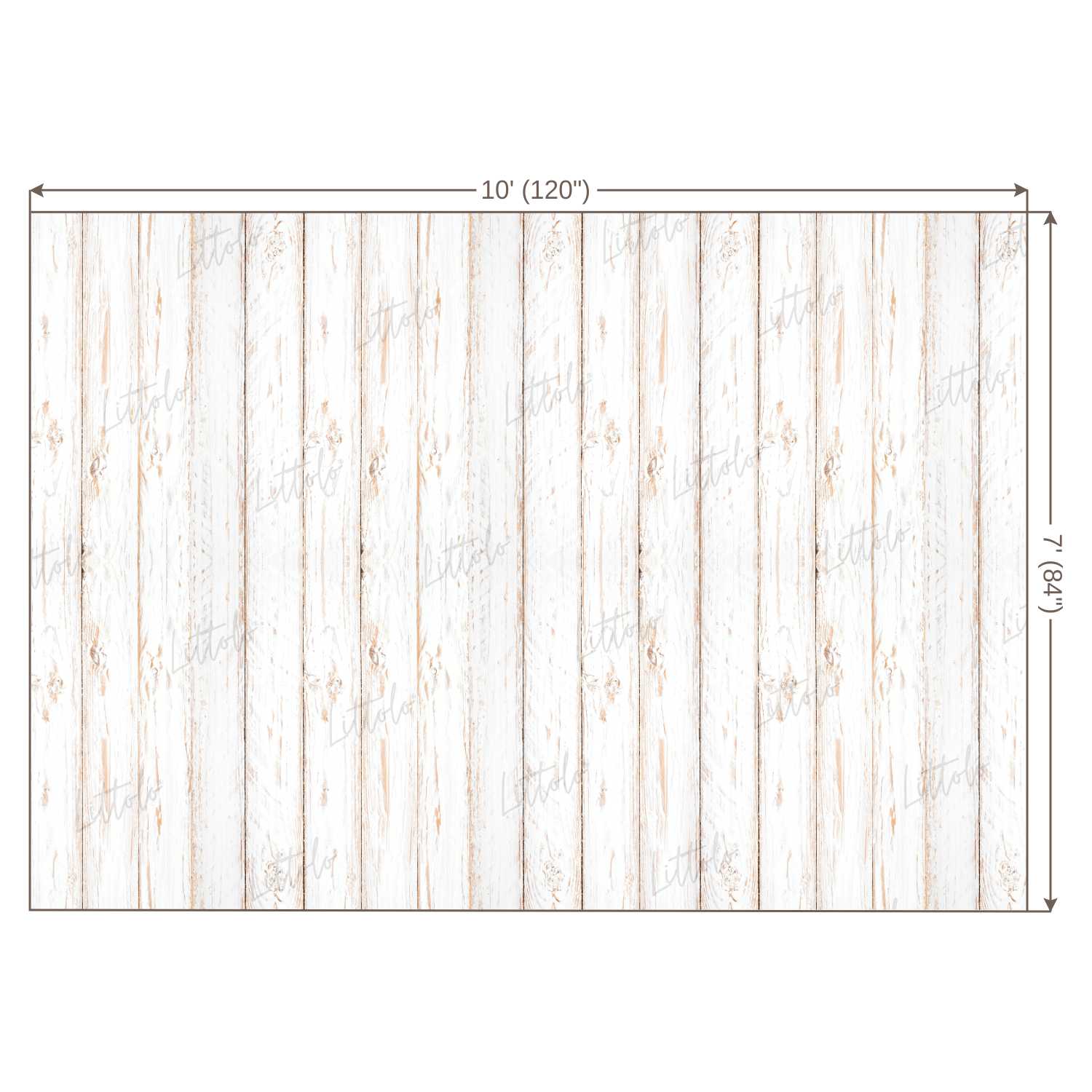 LB0002 White Rustic Planks Backdrop