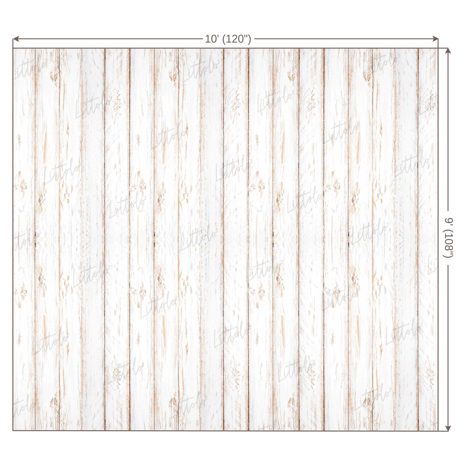 LB0002 White Rustic Planks Backdrop