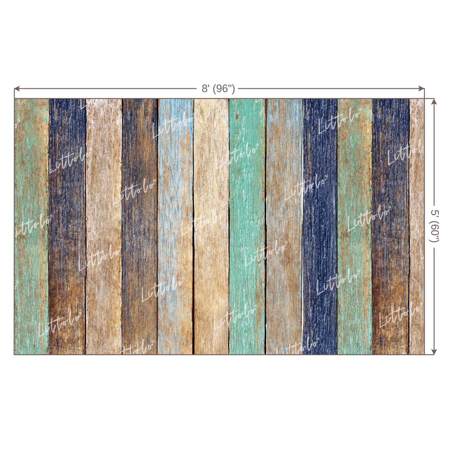 LB0080 Colourful Planks Backdrop