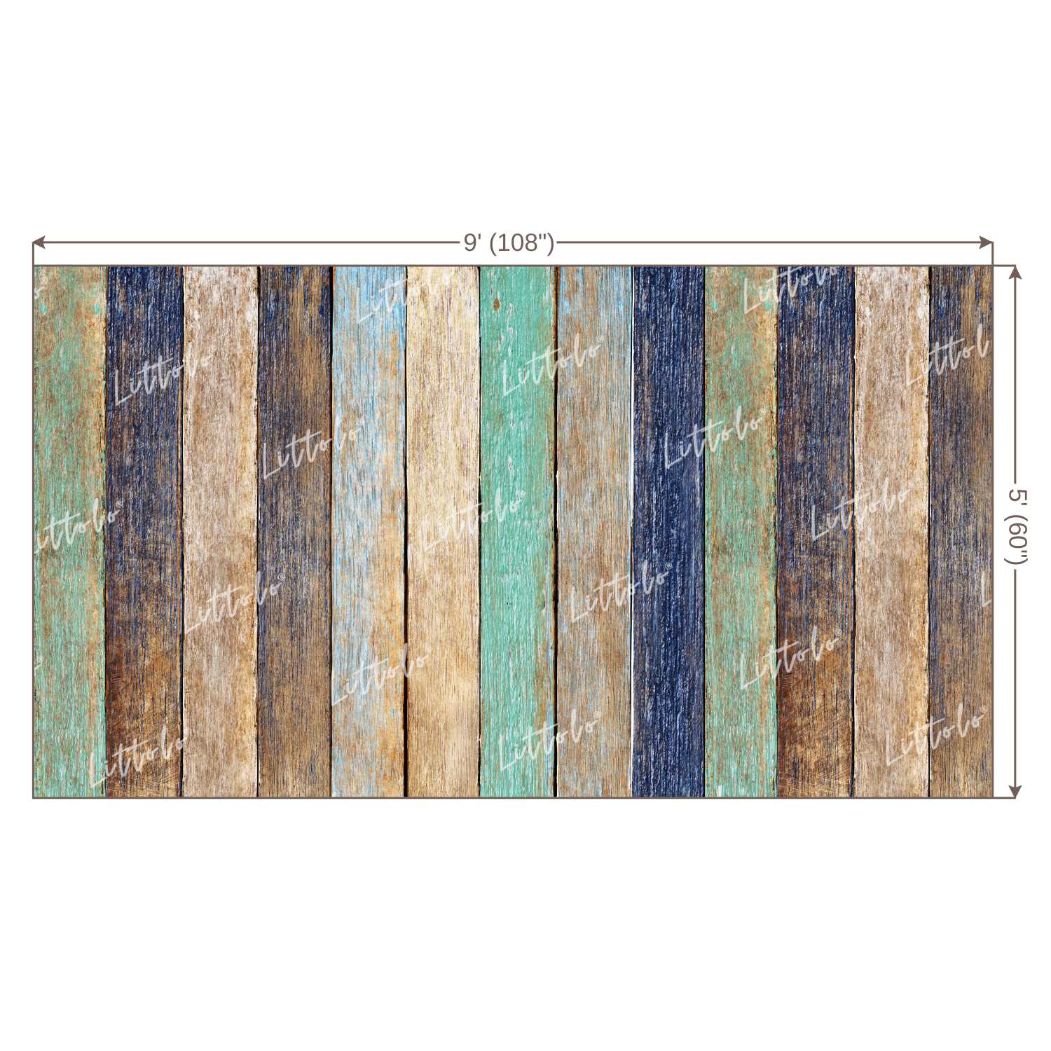 LB0080 Colourful Planks Backdrop