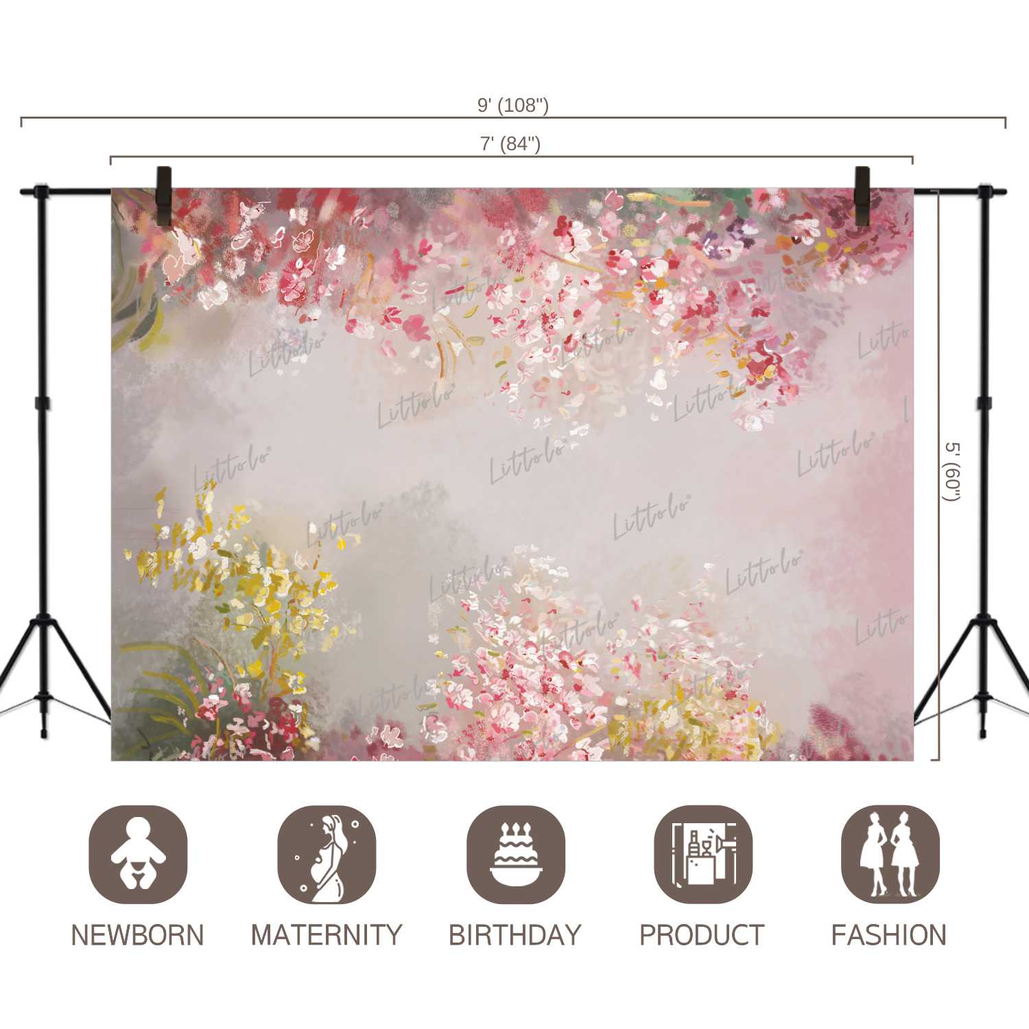 LB0101 Floral and Fine Arts Backdrop