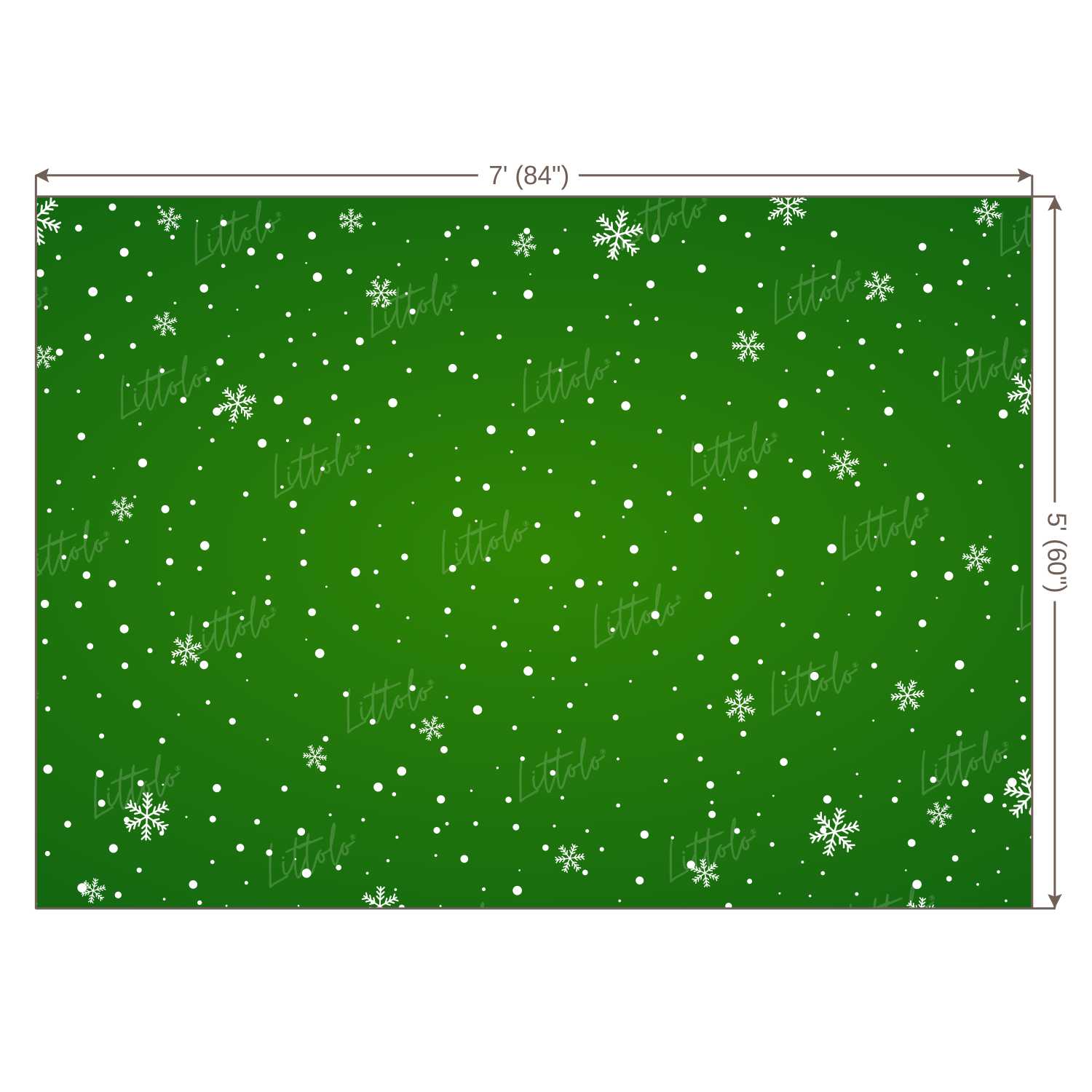 LB0107 Christmas Snow Flakes | Green Festivals and Seasons Backdrop