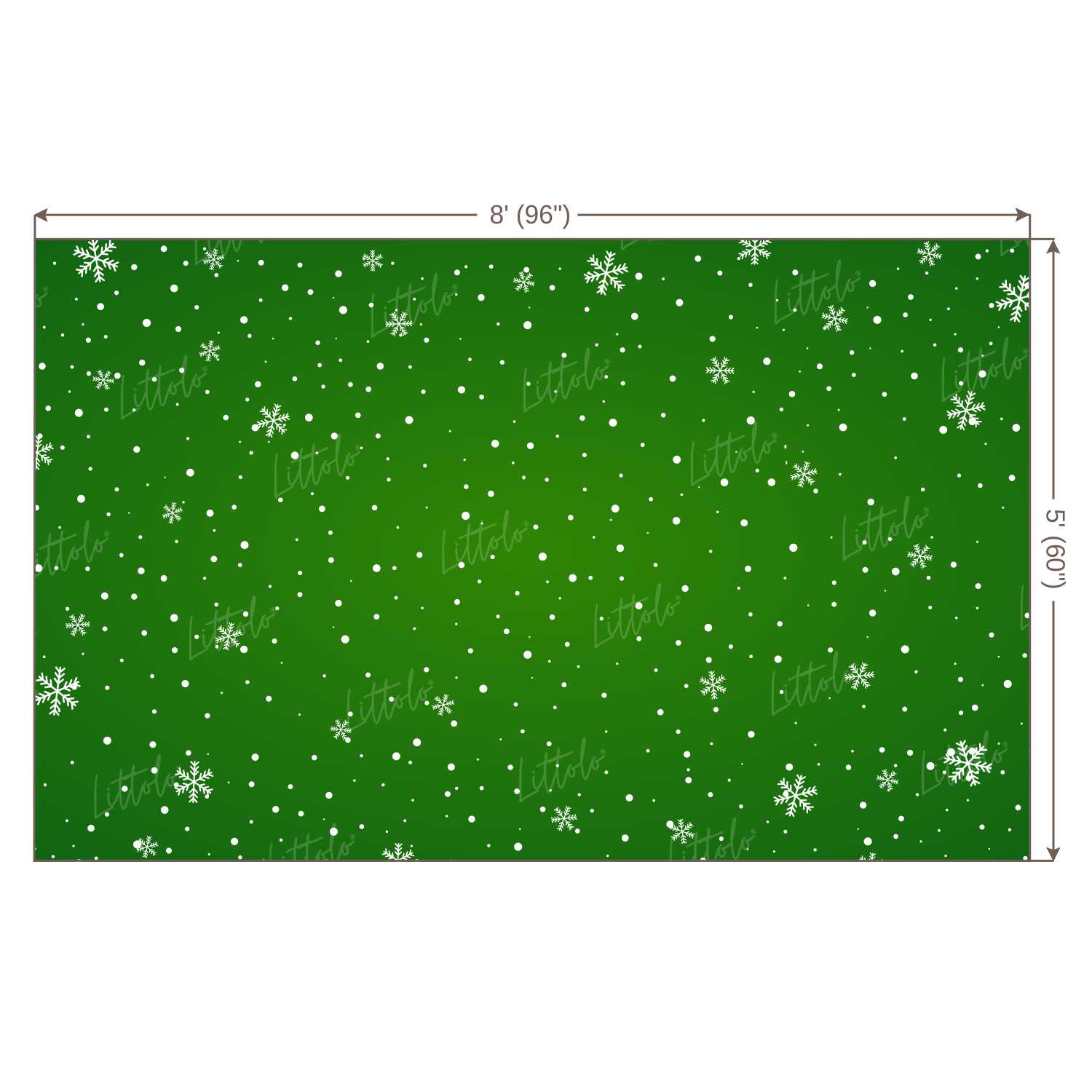 LB0107 Christmas Snow Flakes | Green Festivals and Seasons Backdrop