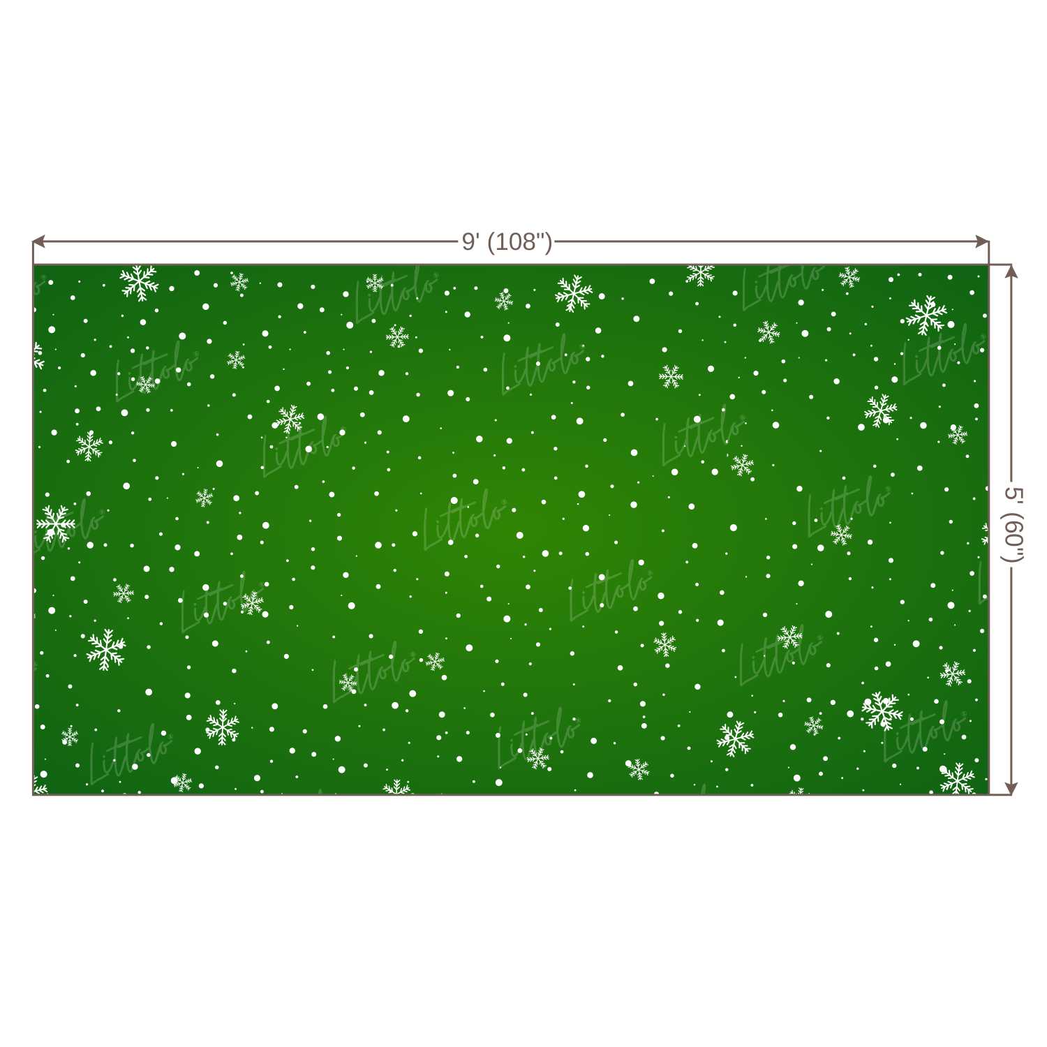 LB0107 Christmas Snow Flakes | Green Festivals and Seasons Backdrop