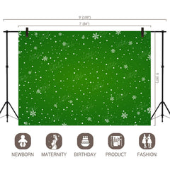 LB0107 Christmas Snow Flakes | Green Festivals and Seasons Backdrop