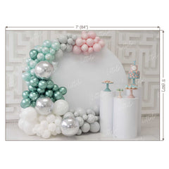 LB0141 Balloons and Cake Smash Backdrop