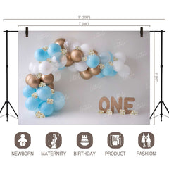 LB0146 Balloons and Cake Smash Backdrop