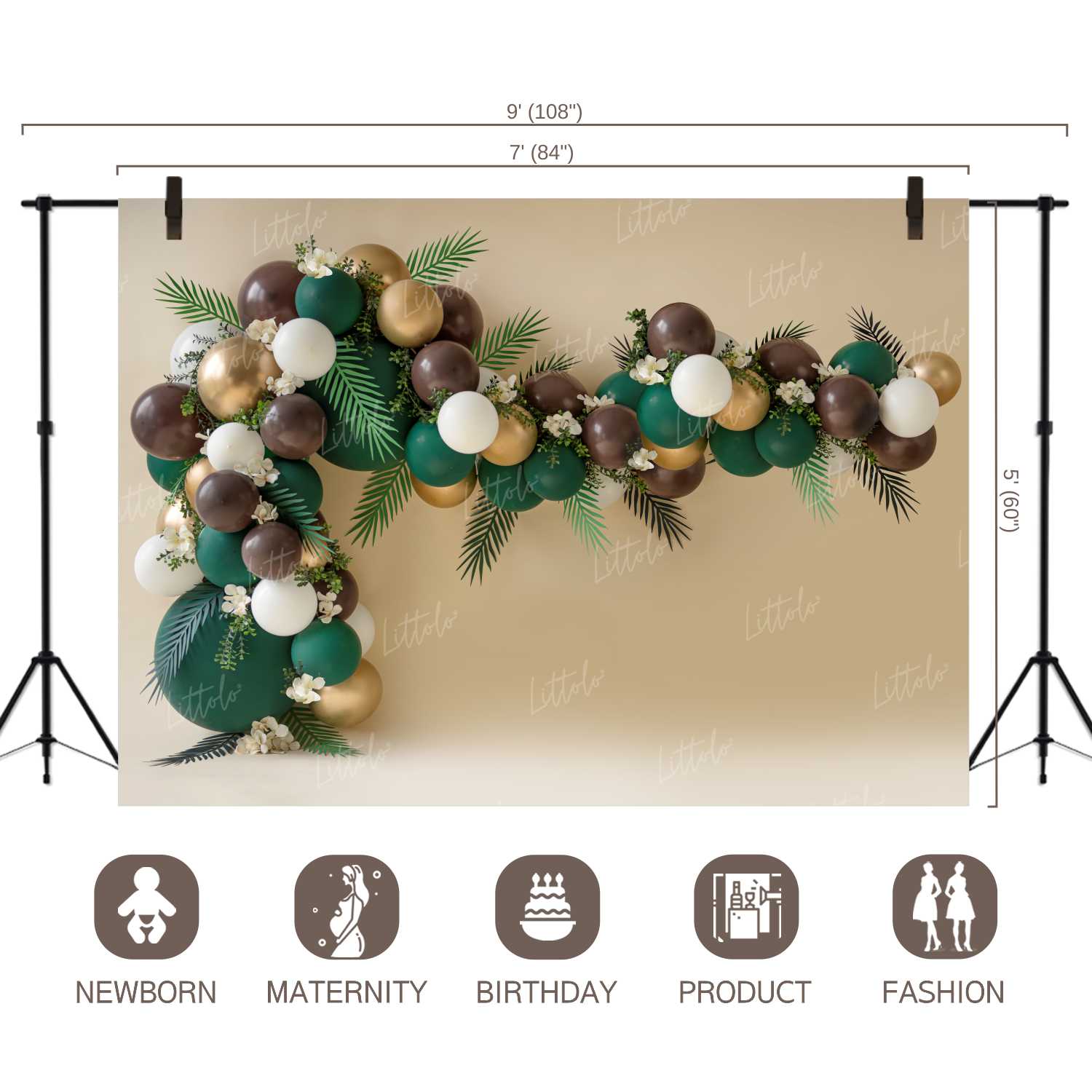 LB0148 Balloons and Cake Smash Backdrop