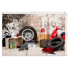 LB0150 Garage Theme Backdrop
