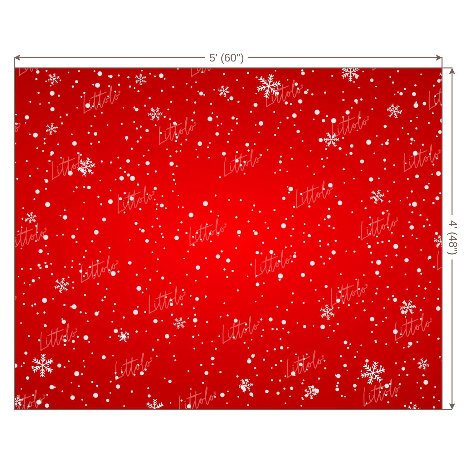 LB0185 Christmas Snow Flakes | Red Festivals and Seasons Backdrop