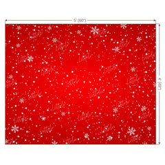 LB0185 Christmas Snow Flakes | Red Festivals and Seasons Backdrop