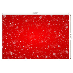 LB0185 Christmas Snow Flakes | Red Festivals and Seasons Backdrop