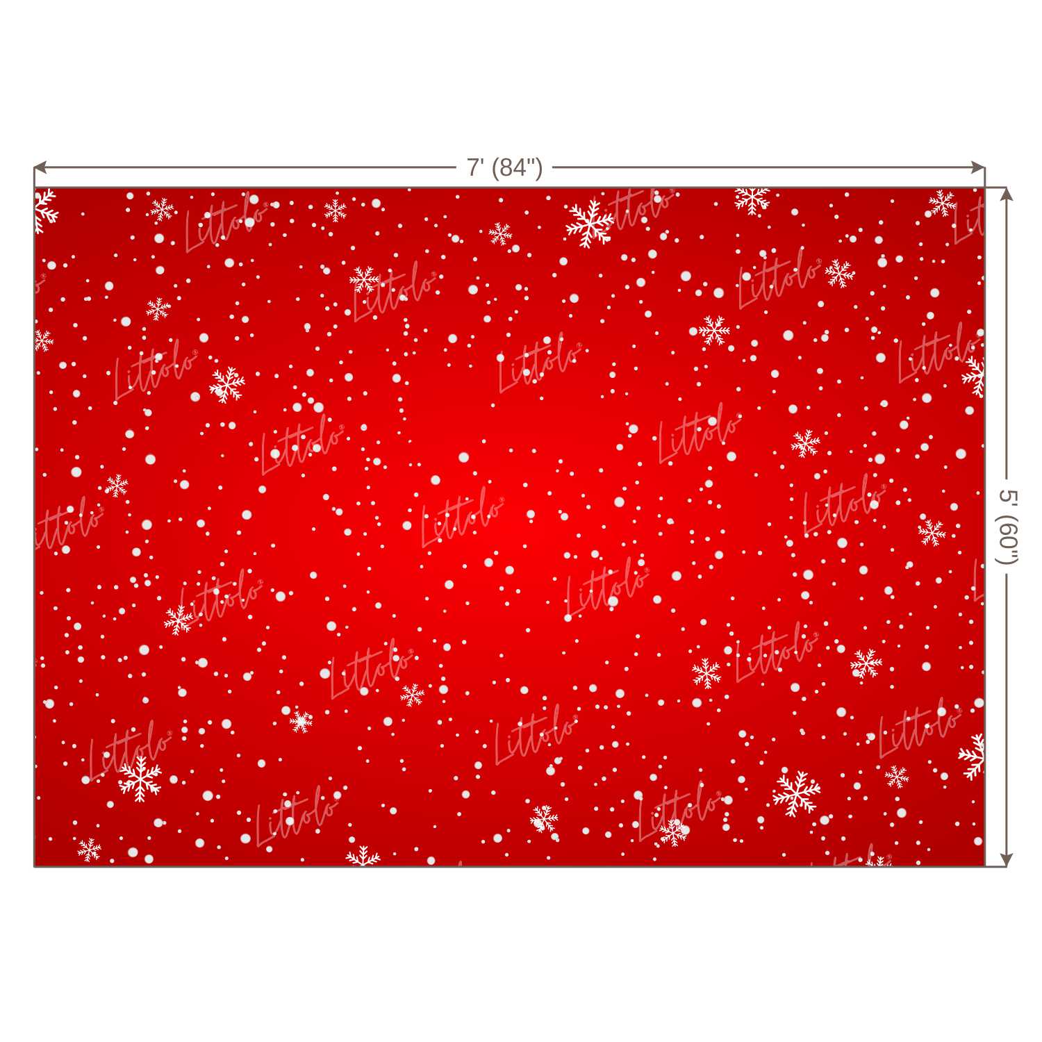 LB0185 Christmas Snow Flakes | Red Festivals and Seasons Backdrop