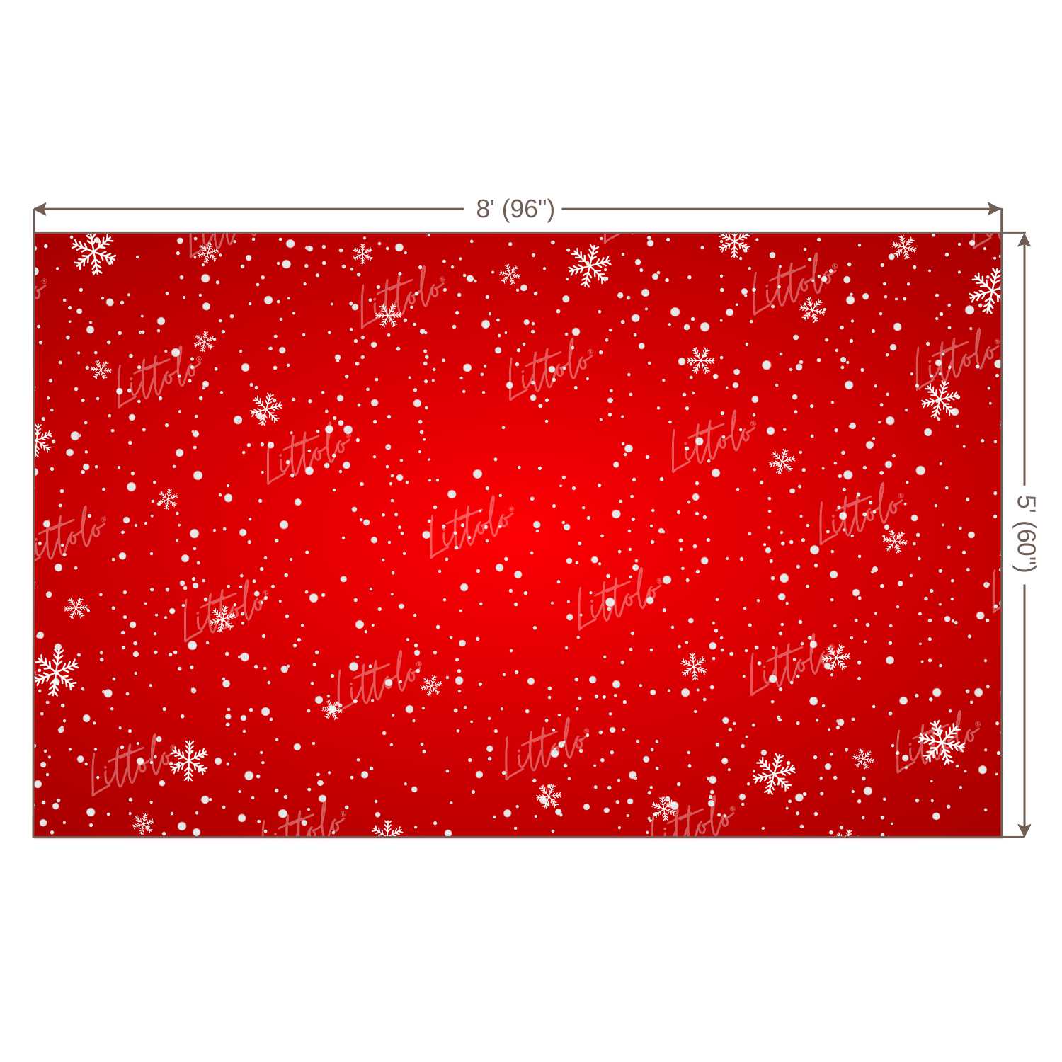 LB0185 Christmas Snow Flakes | Red Festivals and Seasons Backdrop