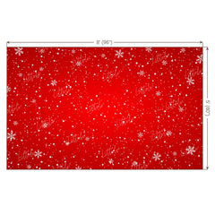 LB0185 Christmas Snow Flakes | Red Festivals and Seasons Backdrop