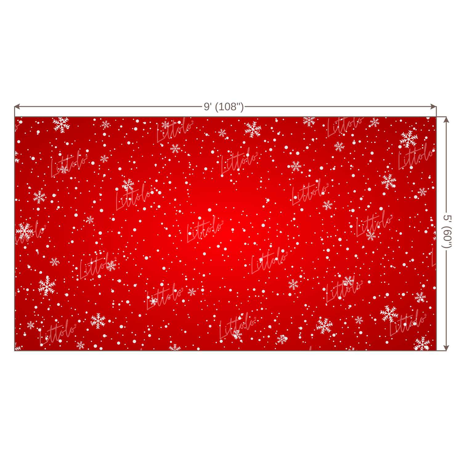LB0185 Christmas Snow Flakes | Red Festivals and Seasons Backdrop
