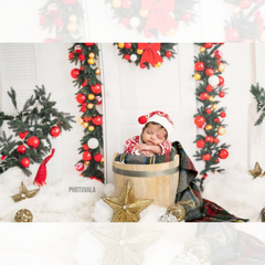 LB0190 Christmas Doorway Festivals and Seasons Backdrop