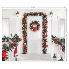 LB0190 Christmas Doorway Festivals and Seasons Backdrop