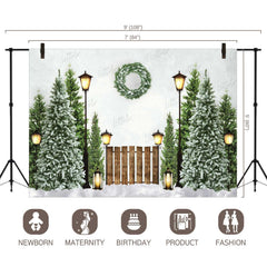 LB0191 Christmas Trees Festivals and Seasons Backdrop