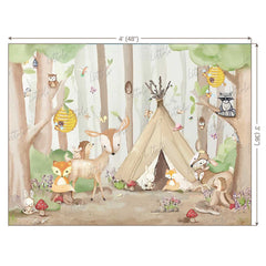 LB0200 Jungle Animals Theme Backdrop