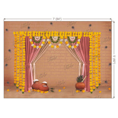 LB0217 Krishna Janmashtami Theme Backdrop