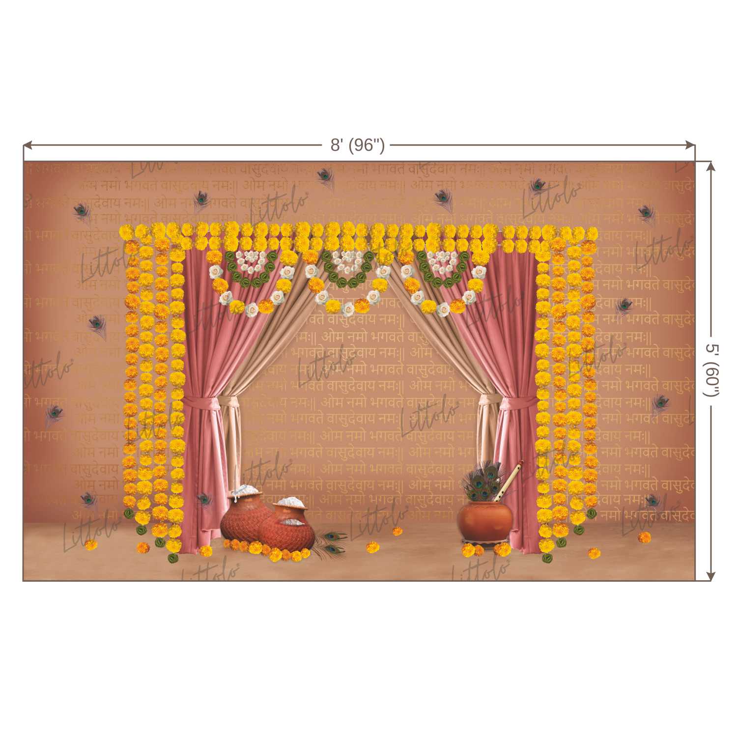 LB0217 Krishna Janmashtami Theme Backdrop
