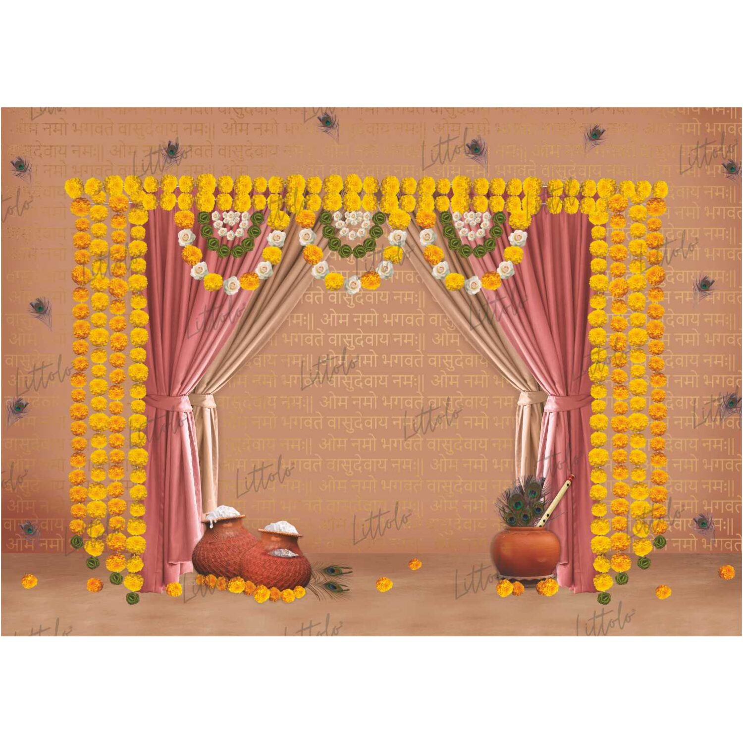 LB0217 Krishna Janmashtami Theme Backdrop