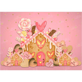 LB0252 Valentine True Love Candy House Festivals and Seasons Backdrop
