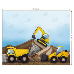 LB0270 Construction Digger Machines Theme Backdrop
