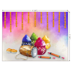 LB0272 Holi Special Color Pots Festivals and Seasons Backdrop