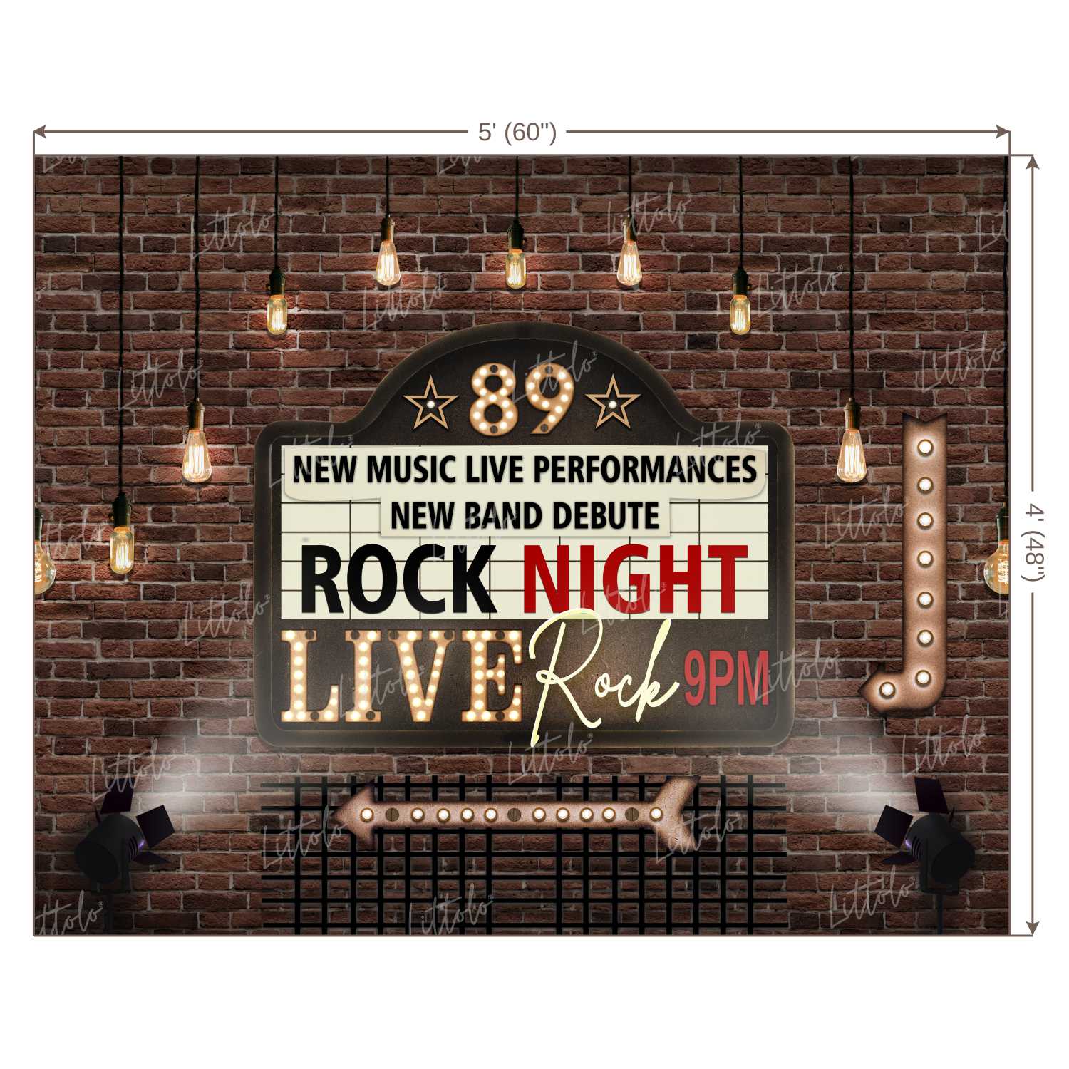 LB0282 Rock Night Theme Backdrop