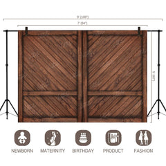 LB0289 Wooden Plank Door Backdrop