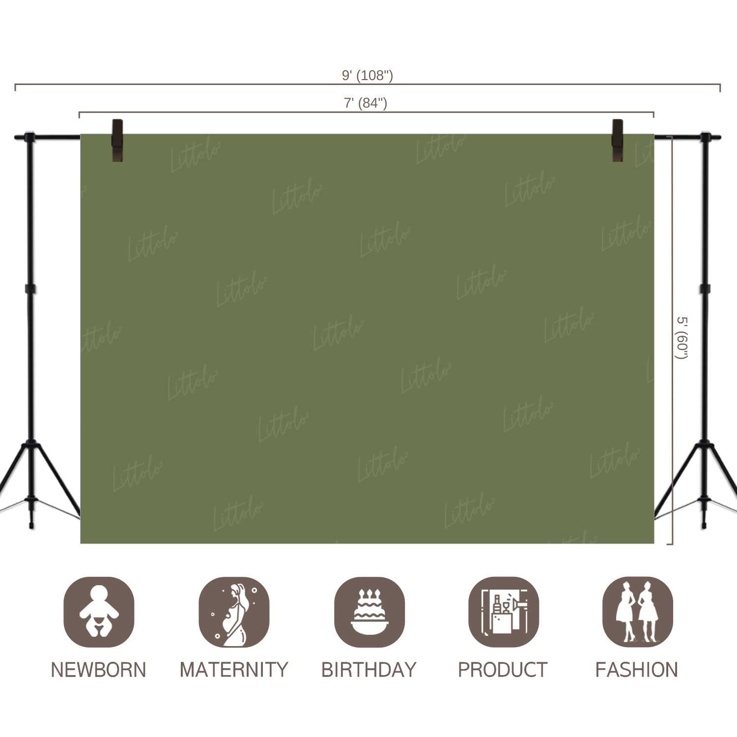 LB0304 New England Ivy Solid Cold Backdrop
