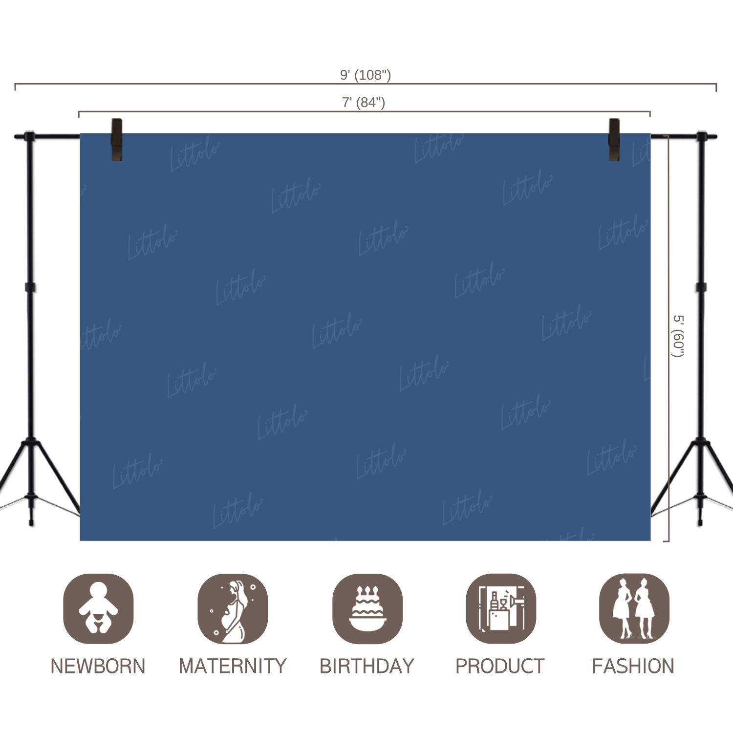 LB0313 Sapphire Solid Cold Backdrop