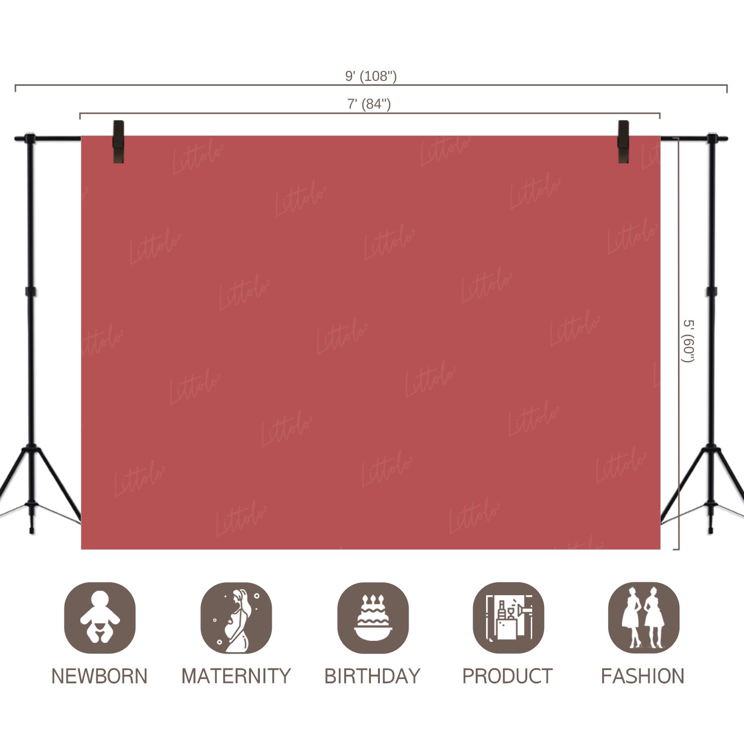 LB0322 Ruby Solid Warm Backdrop