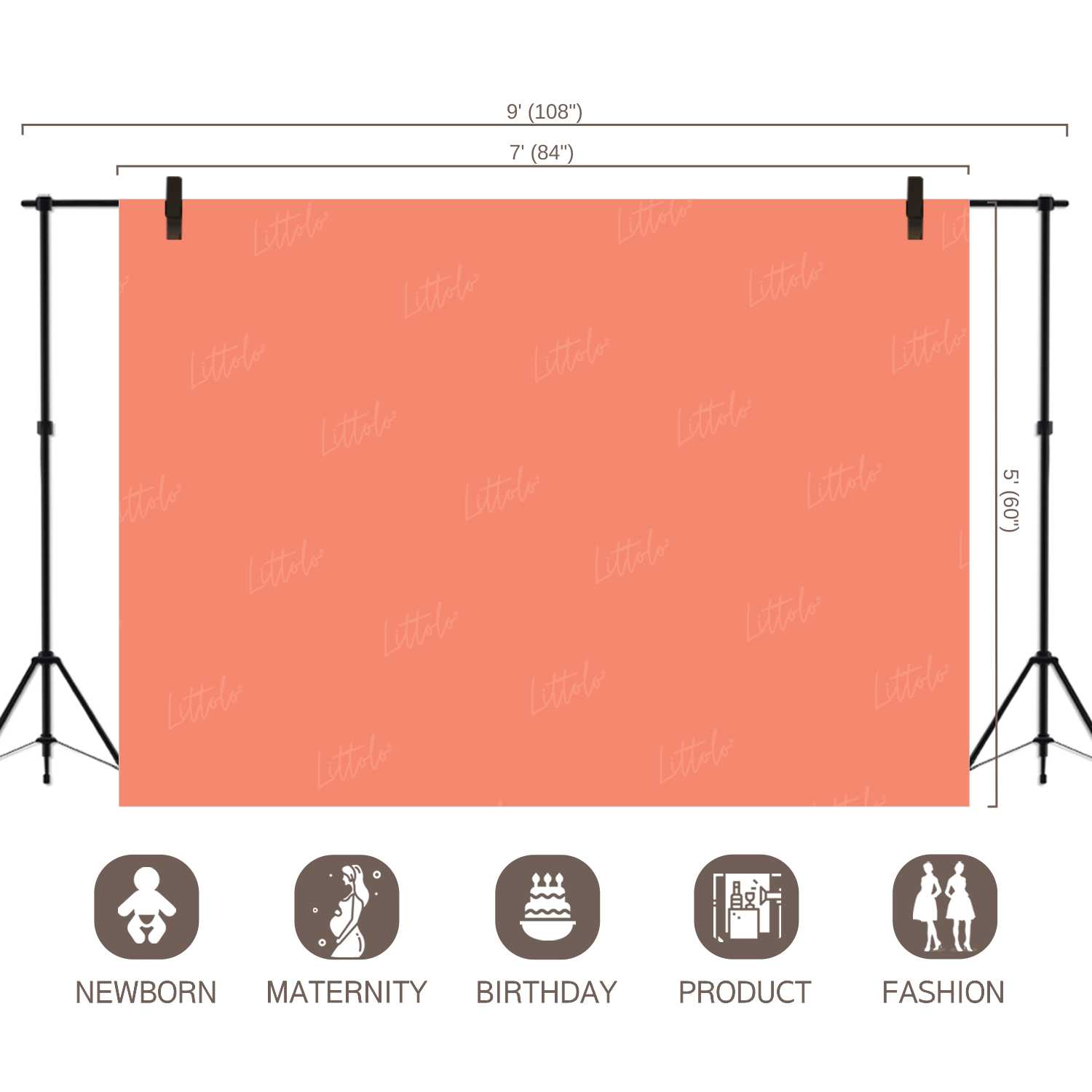 LB0326 Sorbet Solid Warm Backdrop