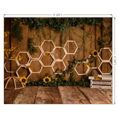 LB0339 Bumble Bee Summer Backdrop