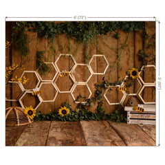 LB0339 Bumble Bee Summer Backdrop