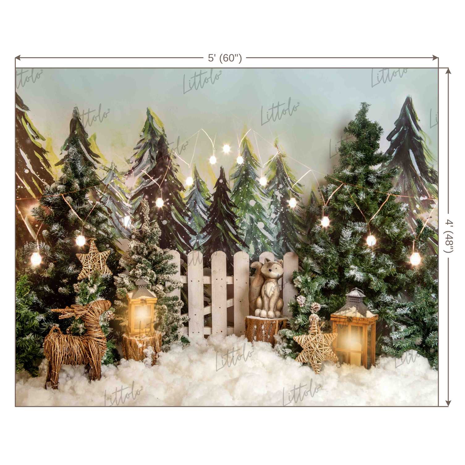 LB0343 Winter Tree Christmas Backdrop