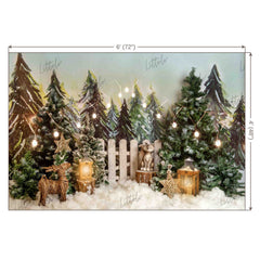 LB0343 Winter Tree Christmas Backdrop