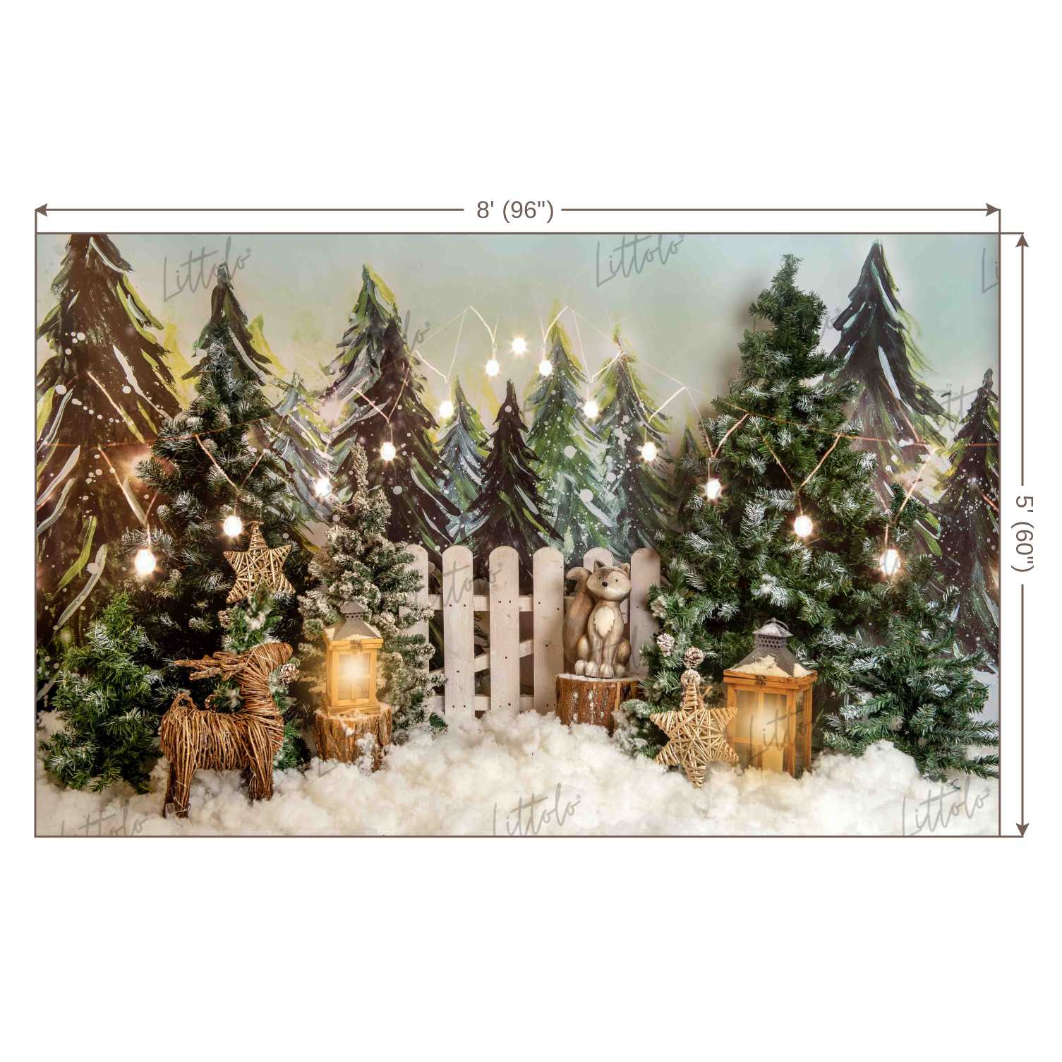 LB0343 Winter Tree Christmas Backdrop