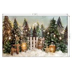 LB0343 Winter Tree Christmas Backdrop