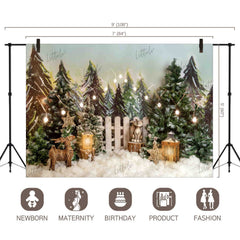 LB0343 Winter Tree Christmas Backdrop