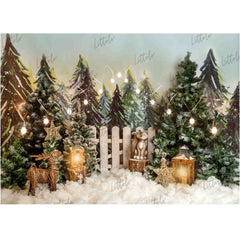 LB0343 Winter Tree Christmas Backdrop